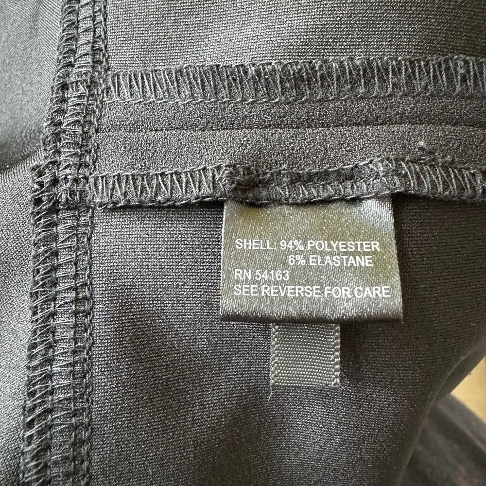 ELLEN TRACY Woman's Size 6 Black Bell Sleeve Ruffle Hem Exposed Back Zipper